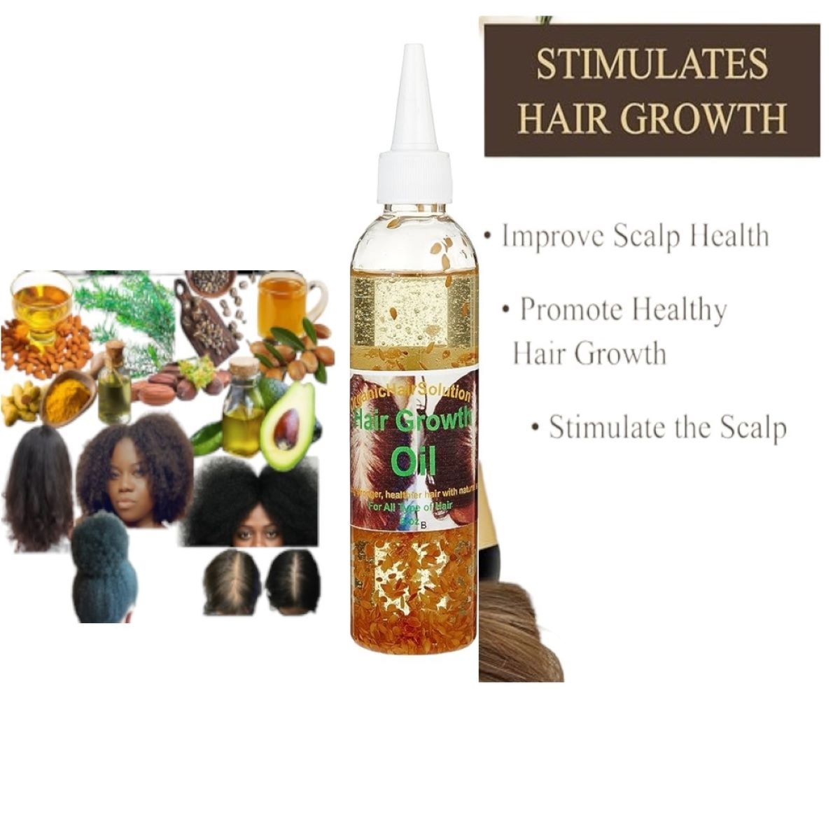Organic HAIR GROWTH OIL-SHAMPOO-CONDITIONER For All Hair Types, All Hair types ( Pack 3 )