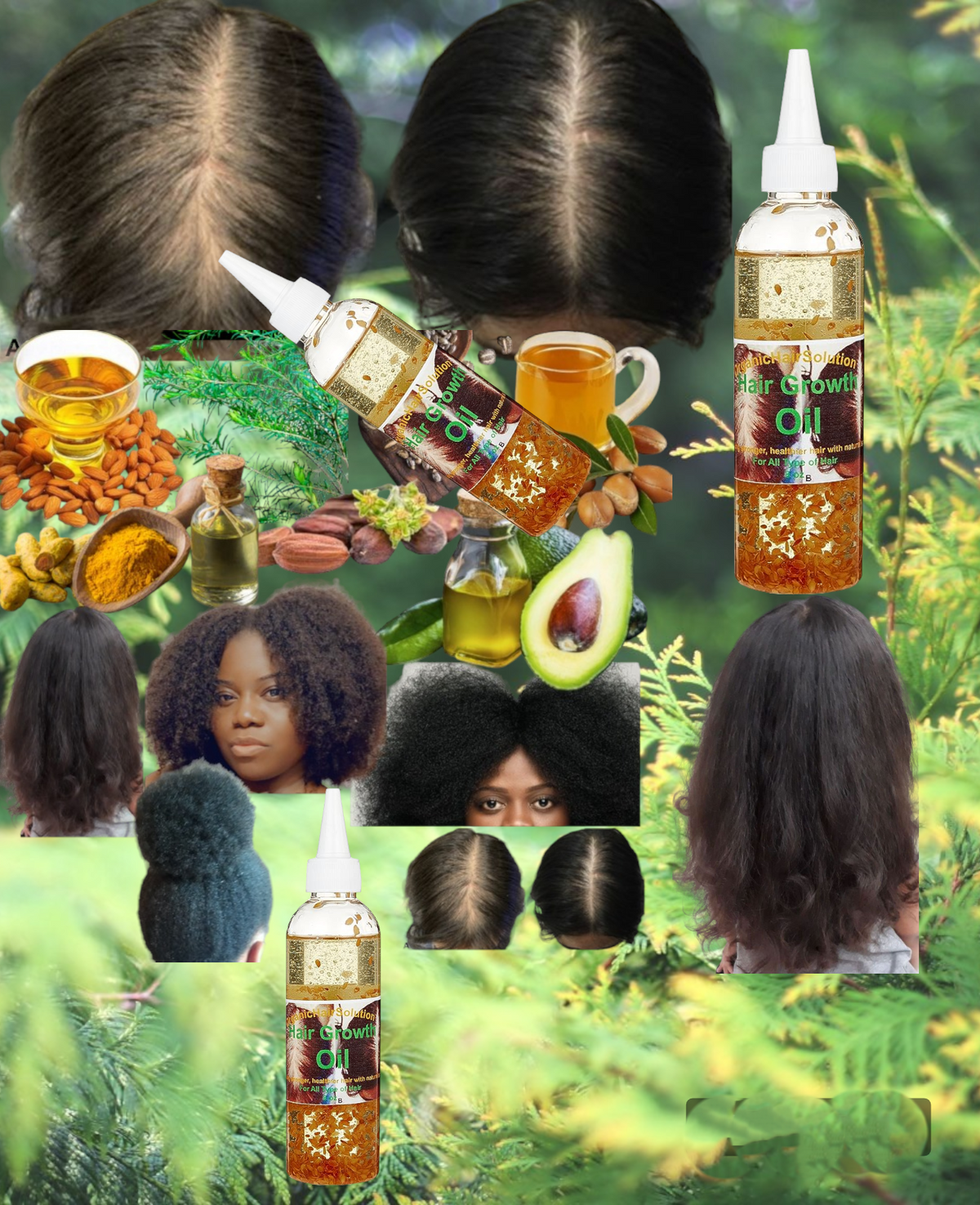 Organic HAIR GROWTH OIL-SHAMPOO-CONDITIONER For All Hair Types, All Hair types ( Pack 3 )